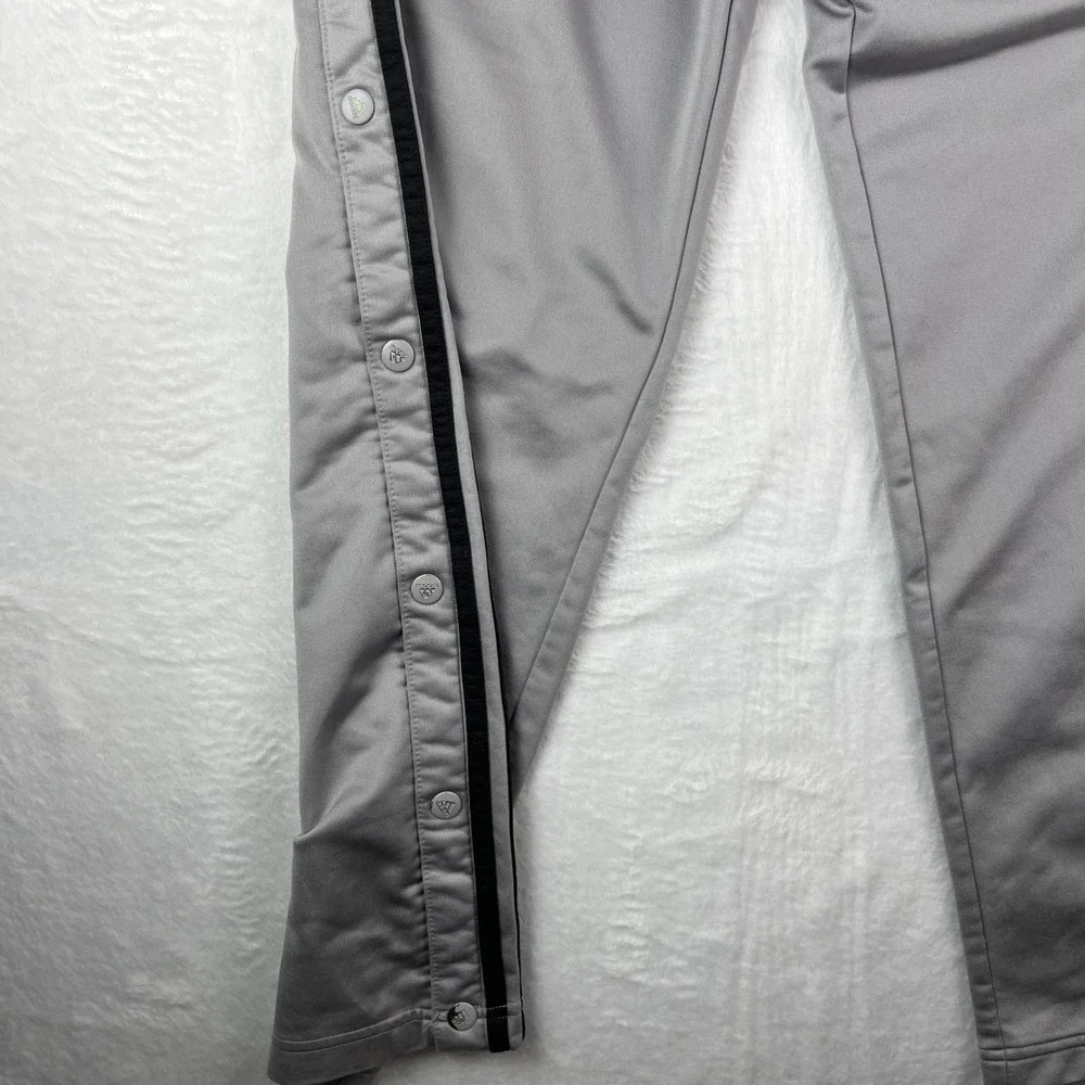 VTG Y2K Adidas Snap On Men's Grey Striped Activewear Pants Size Large